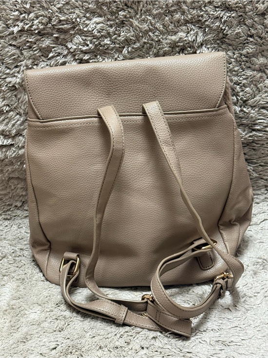 bebe Taupe Faux-Fur Backpack with Gold Hardware main image 6